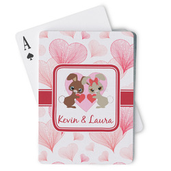 Hearts & Bunnies Playing Cards (Personalized)