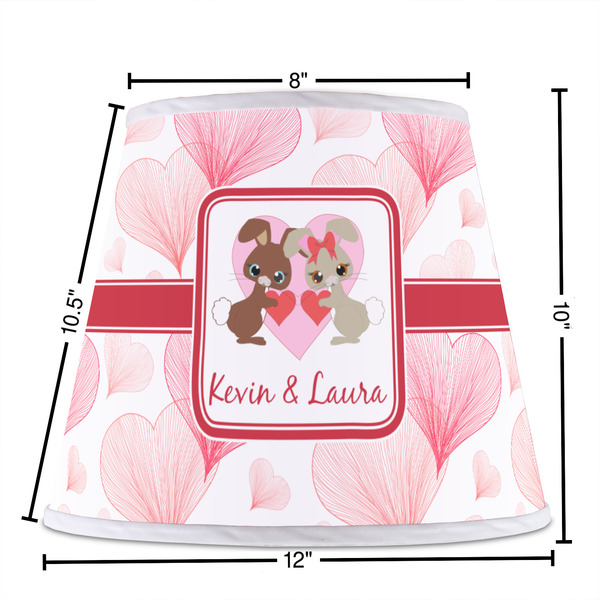 Hearts & Bunnies Poly Film Empire Lampshade - Dimensions