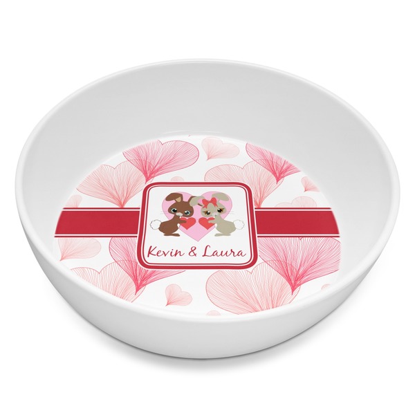 Custom Hearts & Bunnies Melamine Bowl - 8 oz (Personalized)