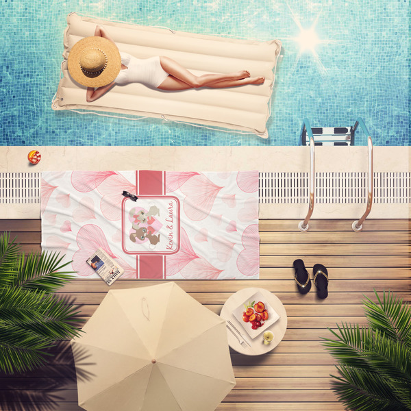 Hearts & Bunnies Pool Towel Lifestyle