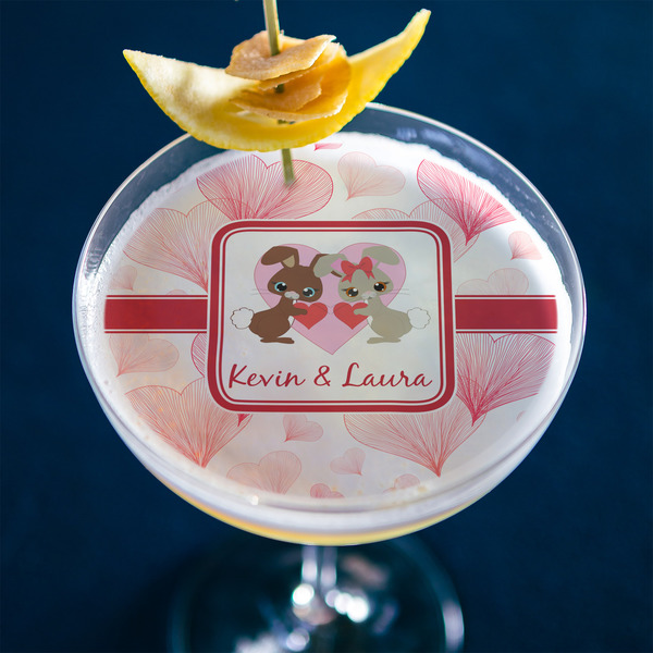 Hearts & Bunnies Printed Drink Topper - XLarge - In Context