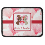 Hearts & Bunnies Iron On Rectangle Patch w/ Couple's Names