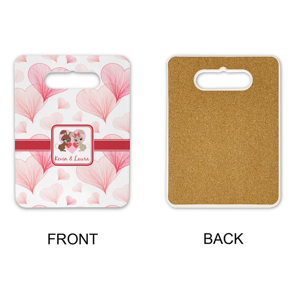 Hearts & Bunnies Rectangle Trivet with Handle - APPROVAL