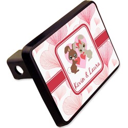 Hearts & Bunnies Rectangular Trailer Hitch Cover - 2" (Personalized)