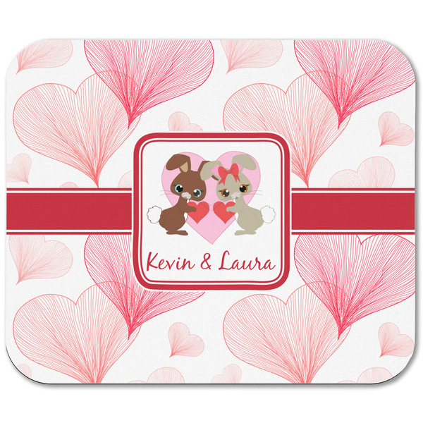 Hearts & Bunnies Rectangular Mouse Pad - APPROVAL