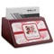 Hearts & Bunnies Red Mahogany Business Card Holder - Angle