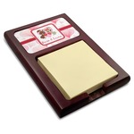 Hearts & Bunnies Red Mahogany Sticky Note Holder (Personalized)