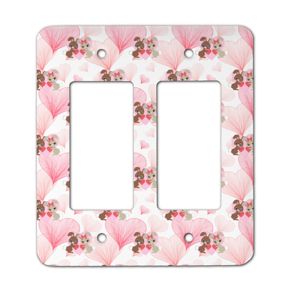 Hearts & Bunnies Rocker Light Switch Covers - Double - MAIN
