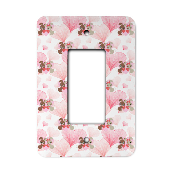 Custom Hearts & Bunnies Rocker Style Light Switch Cover