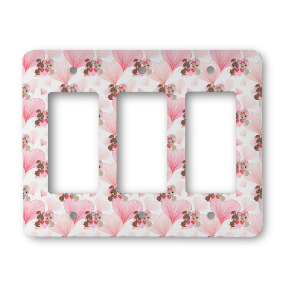 Hearts & Bunnies Rocker Light Switch Covers - Triple - MAIN