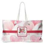 Hearts & Bunnies Large Tote Bag with Rope Handles (Personalized)