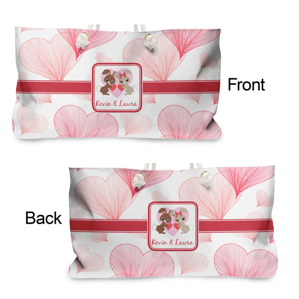 Hearts & Bunnies Large Rope Tote - From & Back View