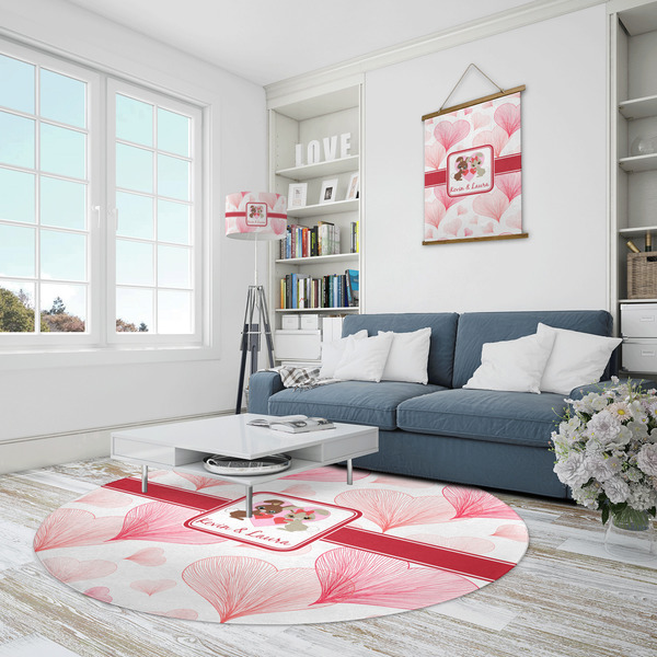 Hearts & Bunnies Round Area Rug - IN CONTEXT