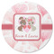 Hearts & Bunnies Round Coaster Rubber Back - Single