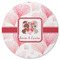 Hearts & Bunnies Round Rubber Backed Coaster (Personalized)