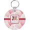 Hearts & Bunnies Round Plastic Keychain (Personalized)