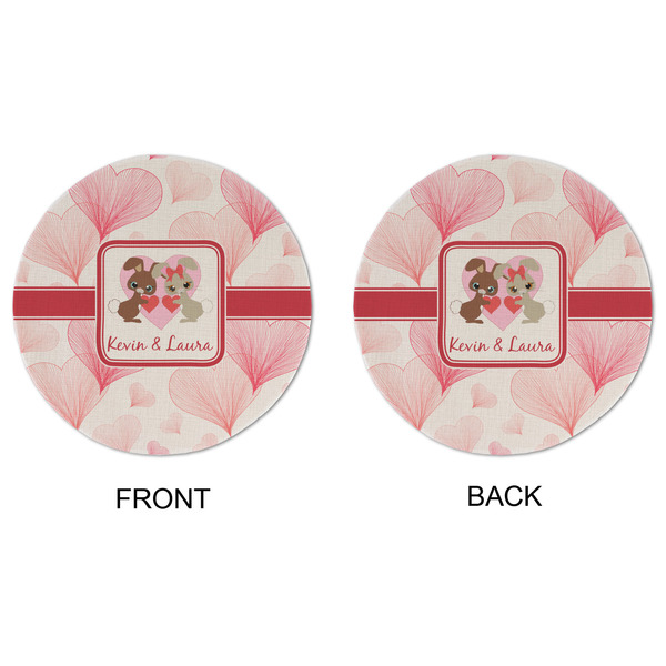 Hearts & Bunnies Round Linen Placemats - APPROVAL (double sided)