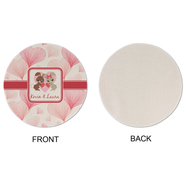 Hearts & Bunnies Round Linen Placemats - APPROVAL (single sided)