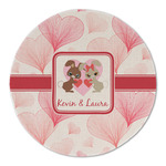 Hearts & Bunnies Round Linen Placemat - Single Sided (Personalized)
