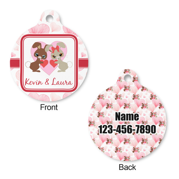 Hearts & Bunnies Round Pet ID Tag - Large - Approval
