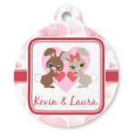 Hearts & Bunnies Round Pet ID Tag - Large (Personalized)