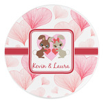 Hearts & Bunnies Round Stone Trivet (Personalized)