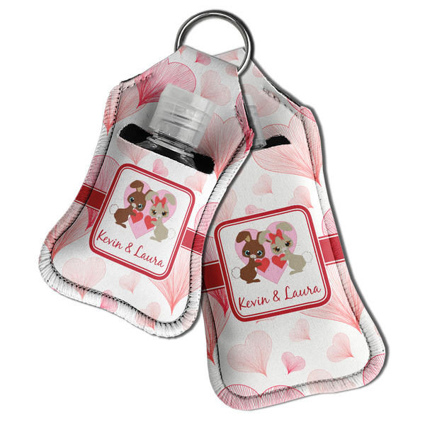 Hearts & Bunnies Sanitizer Holder Keychain - Both in Case (PARENT)