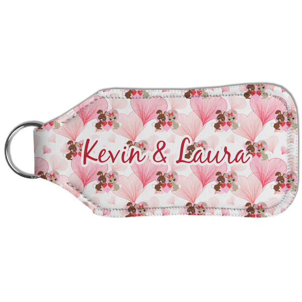 Hearts & Bunnies Sanitizer Holder Keychain - Large (Back)