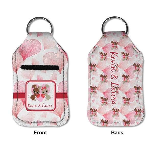 Hearts & Bunnies Sanitizer Holder Keychain - Small APPROVAL (Flat)
