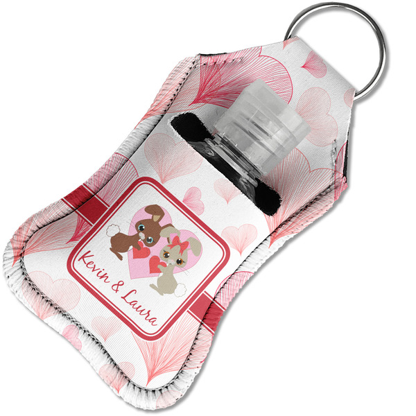 Hearts & Bunnies Sanitizer Holder Keychain - Small in Case