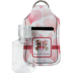 Hearts & Bunnies Hand Sanitizer & Keychain Holder - Small (Personalized)