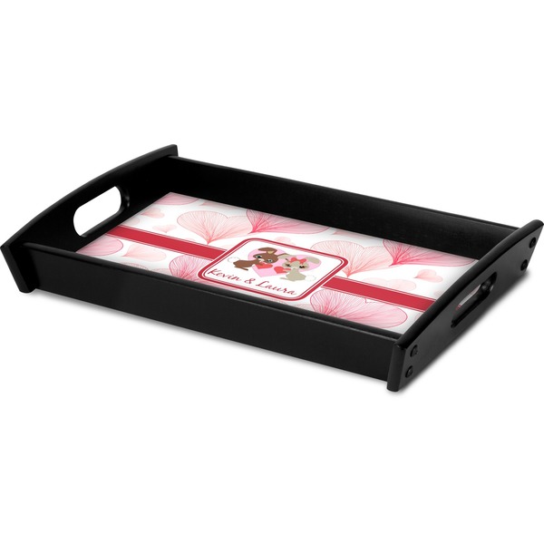 Hearts & Bunnies Serving Tray Black - Corner