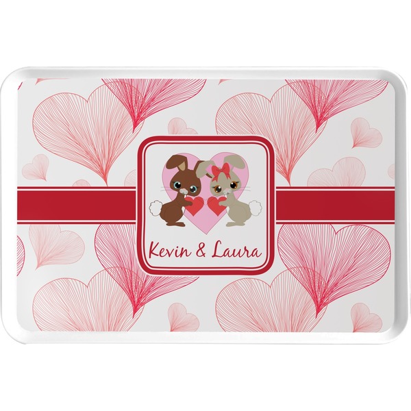 Custom Hearts & Bunnies Serving Tray (Personalized)