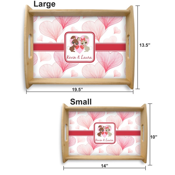 Hearts & Bunnies Serving Tray Wood Sizes