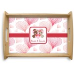 Hearts & Bunnies Natural Wooden Tray - Small (Personalized)