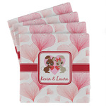Hearts & Bunnies Absorbent Stone Coasters - Set of 4 (Personalized)