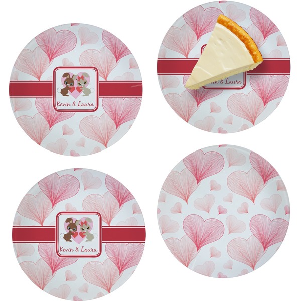 Hearts & Bunnies Set of Appetizer / Dessert Plates