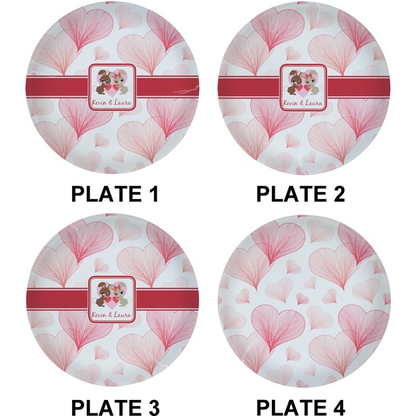 Hearts & Bunnies Set of Lunch / Dinner Plates (Approval)