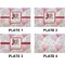 Hearts & Bunnies Set of Rectangular Dinner Plates (Approval)