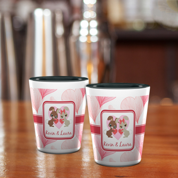 Hearts & Bunnies Shot Glass - Two Tone - LIFESTYLE