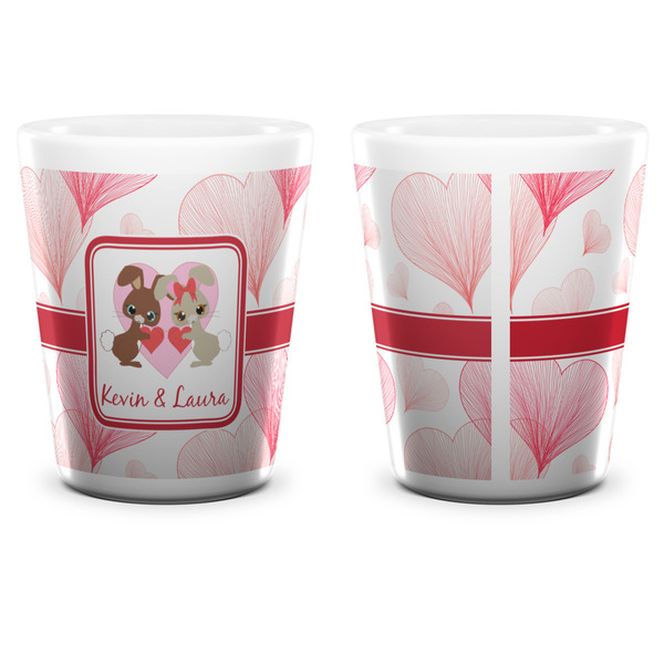 Hearts & Bunnies Shot Glass - White - APPROVAL