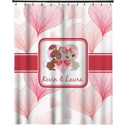 Hearts & Bunnies Extra Long Shower Curtain - 70"x84" (Personalized)