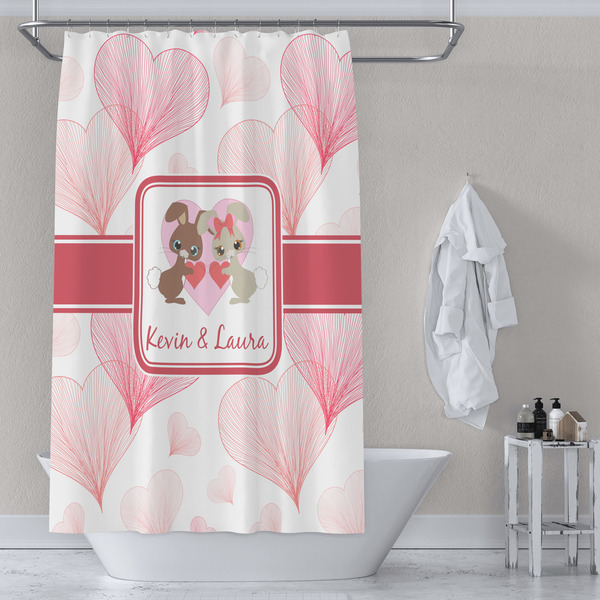 Hearts & Bunnies Shower Curtain Lifestyle