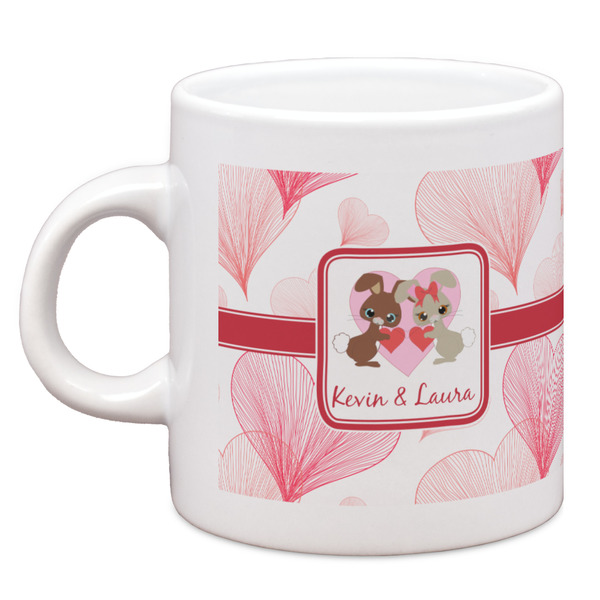 Custom Hearts & Bunnies Espresso Cup (Personalized)