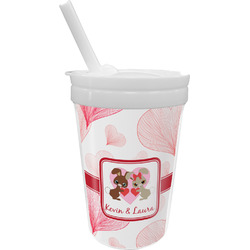 Hearts & Bunnies Sippy Cup with Straw (Personalized)