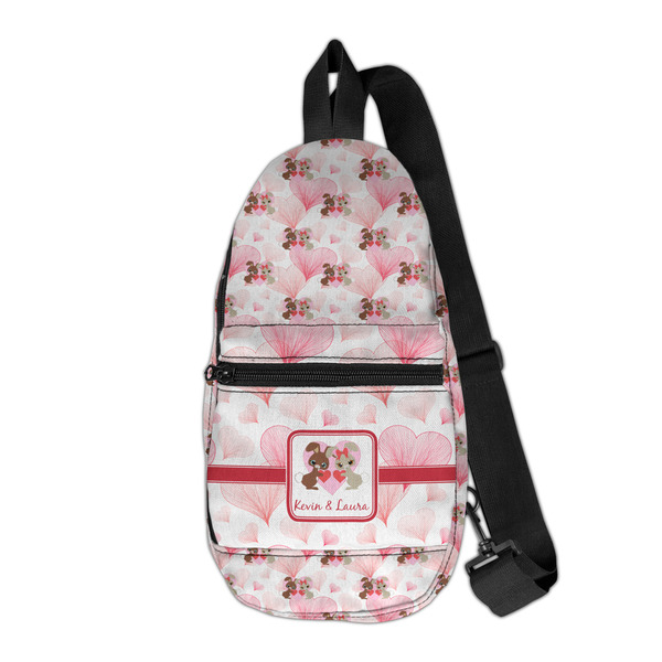 Custom Hearts & Bunnies Sling Bag (Personalized)