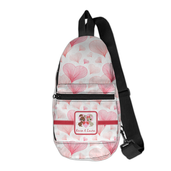 Custom Hearts & Bunnies Sling Bag (Personalized)
