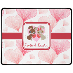Hearts & Bunnies Large Gaming Mouse Pad - 12.5" x 10" (Personalized)