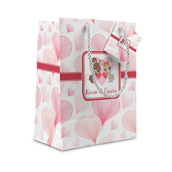 Custom Hearts & Bunnies Gift Bag (Personalized)