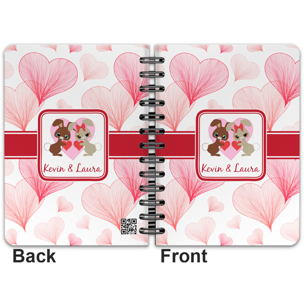 Hearts & Bunnies Spiral Journal 5 x 7 - Apvl